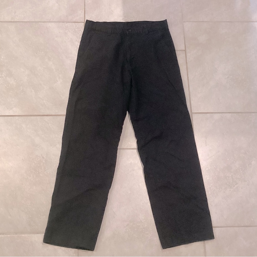 George Black Corduroy Pants Straight-Leg Flat Front